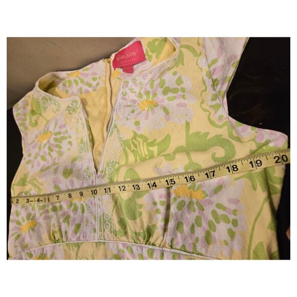 Lilly Pulitzer Jubilee Shift Dress Cap Sleeve Embroidered Pockets V-Neck Size 14 - Picture 8 of 11